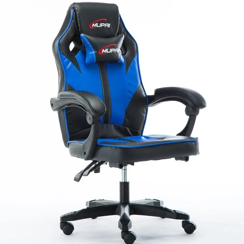 Blue Геймерское кресло Esports, офисное кресло для геймера, 7 точек, массажное кресло с колесом, эргономика, может лежать с подставкой для ног - Цвет: Blue