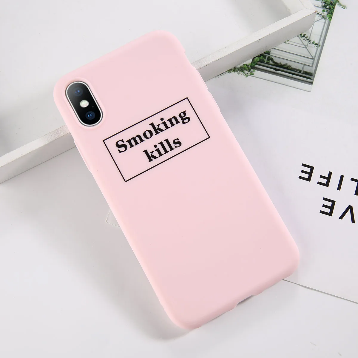 T5 pink Чехол для телефона Lovebay для iPhone 11, 6, 6 s, 7, 8 Plus, X, XR, XS, 11Pro, Max, модный граффити, карамельный цвет, чистый цвет, буквы, мягкий ТПУ для iPhone 11 - Цвет: T5 pink