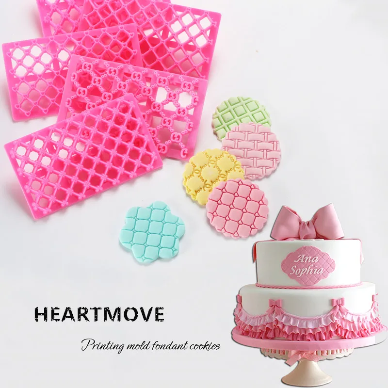 HEARTMOVE 12 Стиль Fondant (сахарная) устройство для тиснения с буквами в цветочном узоре и