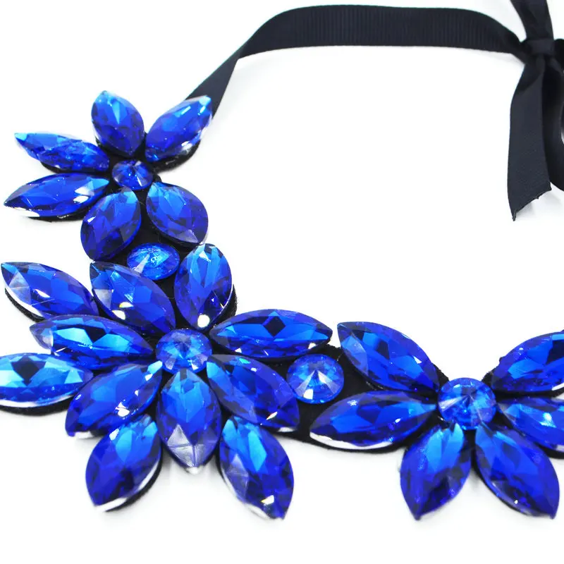 Новинка 2018 яркое женское ожерелье с цветком из хрусталя ожерелья и подвески цвет