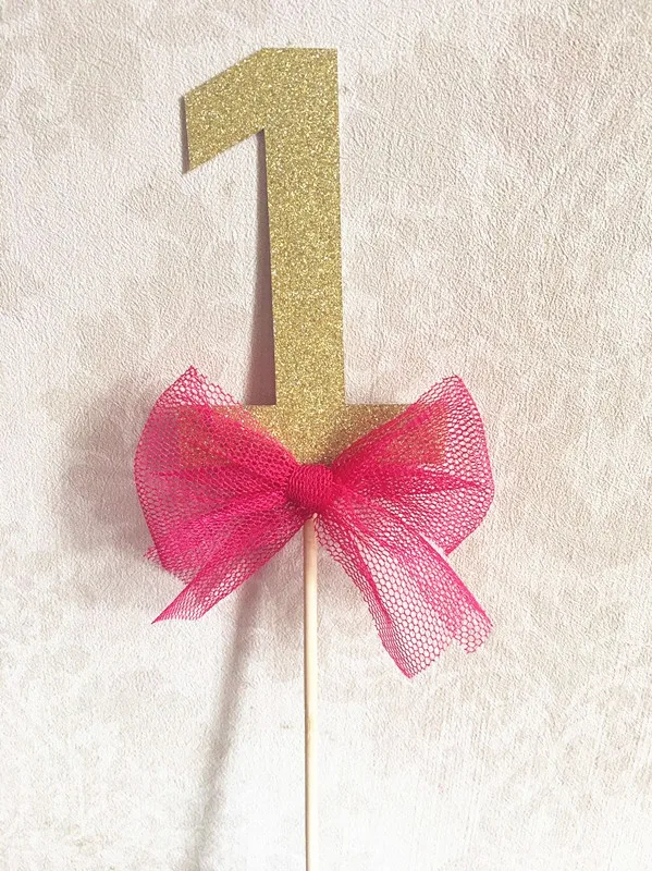 Custom Age Number Cake toppers Baby Twins 1st Birthday Party Decorations Gold 1 With Bow Tie Cupcake Topper topper | Дом и сад