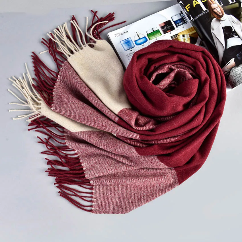Кашемировый шарф Зимний теплый для мужчин шерсть спиннинг шарфы пашмины