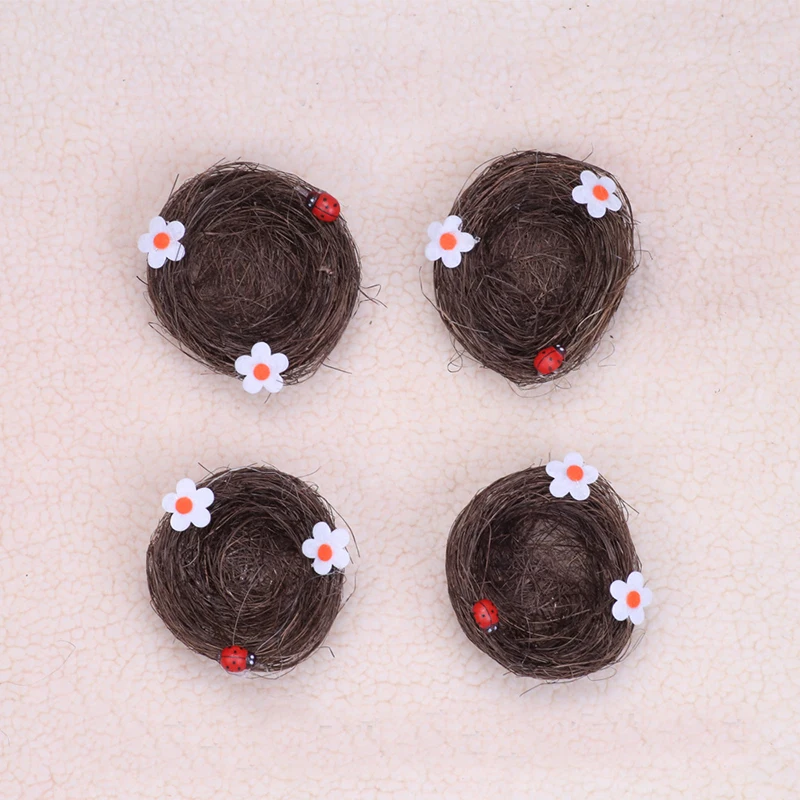 4 шт Искусственные пасхальное гнезда мини разноцветный нить птичьи для конфет