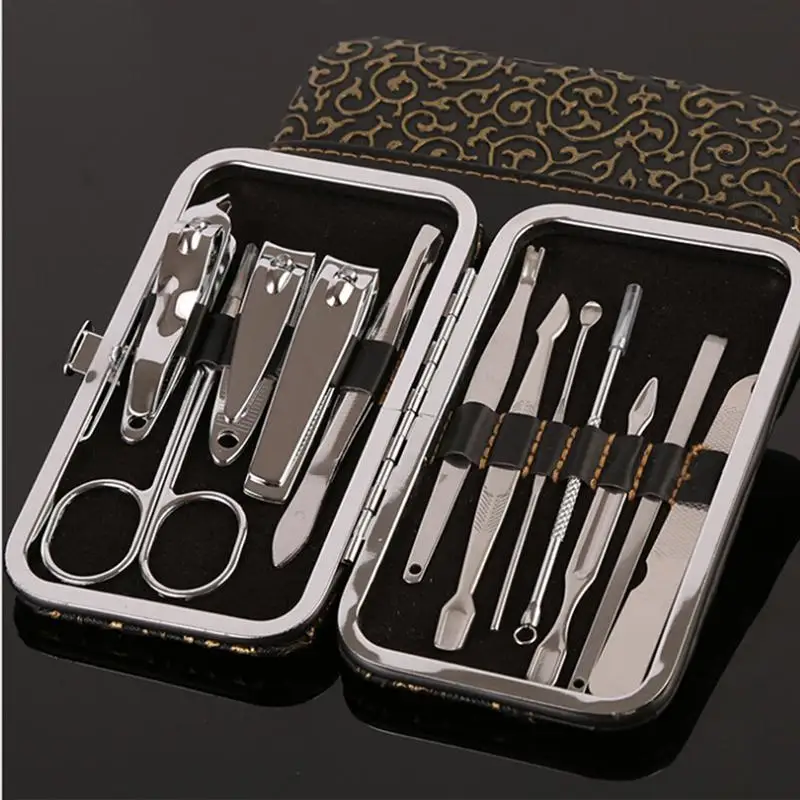 12 шт. Nail Clipper дорожный набор Нержавеющая сталь ногтей маникюр комплект ножницы