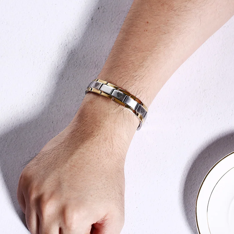 Vnox мужские двухрядные магниты энергетический браслет магнитные целебные