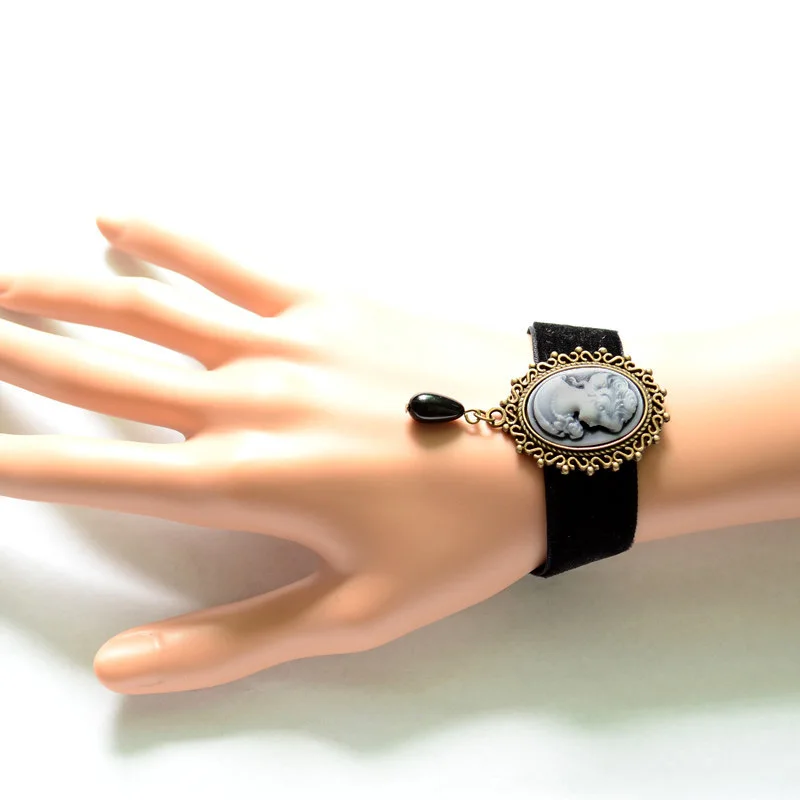 Браслет ручной работы готический бронзовый викторианский стиль женская голова