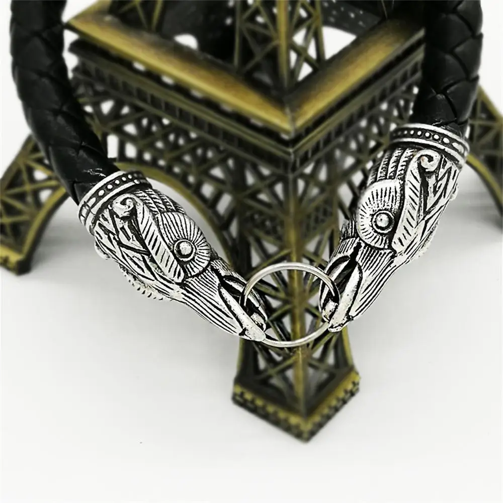 Винтажный кожаный браслет Viking Raven языческие ювелирные изделия smybol 2018 новинка 1 шт.