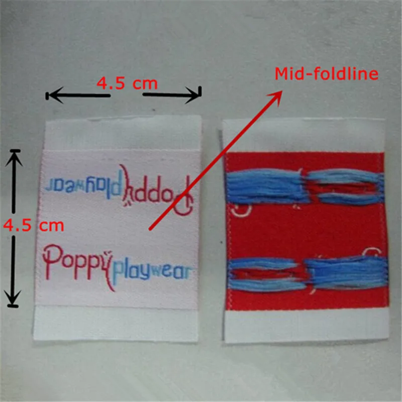 1000PCS 6 * 2 cm OEM Custom private name end fold Clothing woven label Light pink tags | Дом и сад