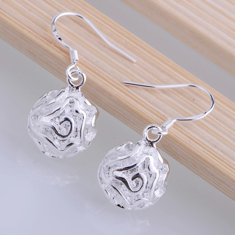 Блестящие скульптурные посеребренные серьги 925 ювелирные изделия для женщин