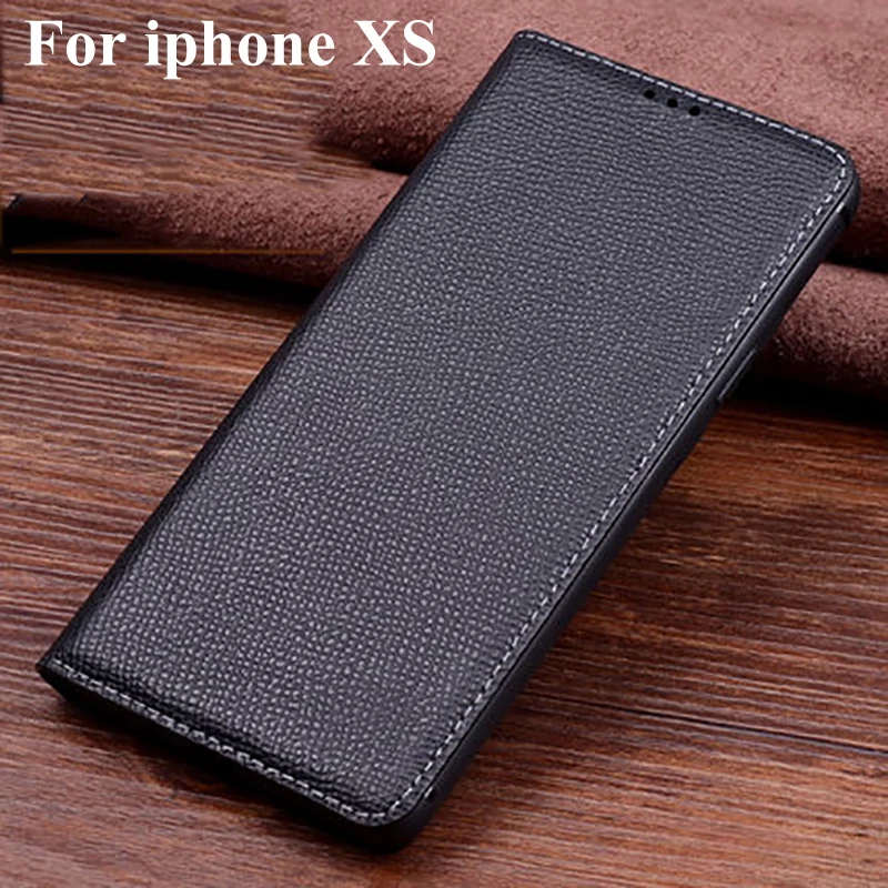 Натуральная кожа задняя крышка для iphone XS X S coque САППУ флип чехол 10 S|Чехлы-книжки| |