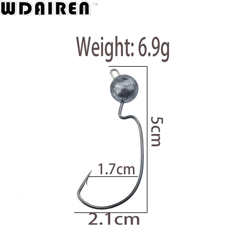 WDAIREN 5 шт./лот Кривошип джиг головной крючок 3.5g 5g 7 г рыболовный свинцовый приманка