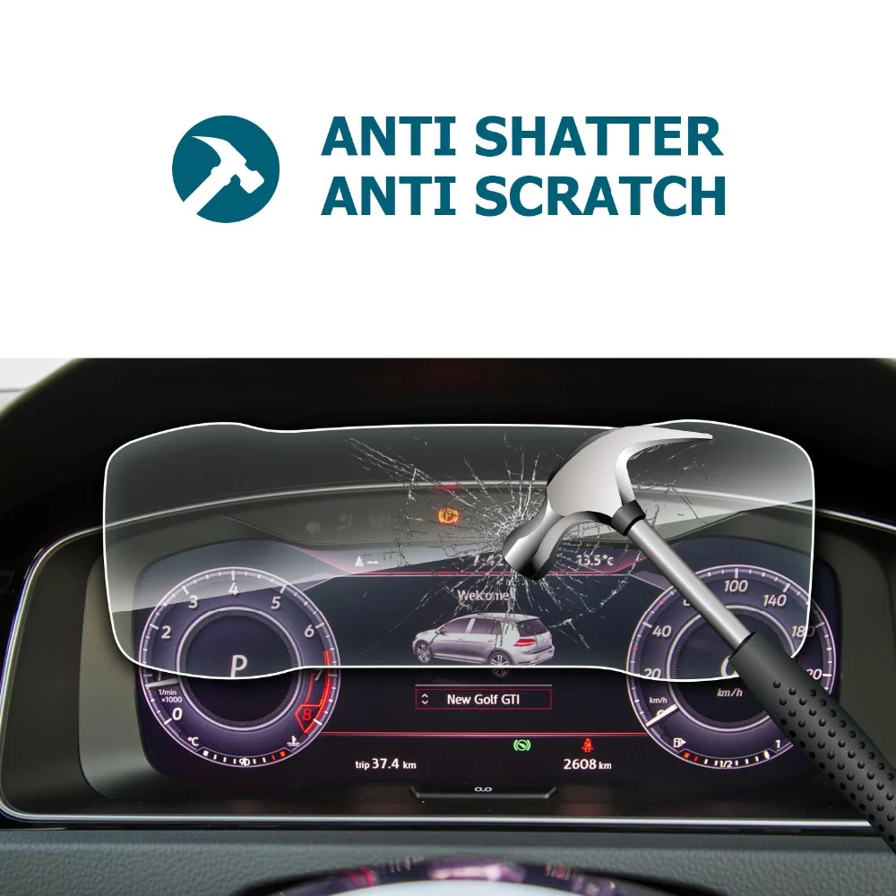 RUIYA Защита экрана для Volkswagen VW Golf 7 12,3 дюймов Volkswagen's Digital Cockpit lcd приборная панель, 9H Закаленное стекло протектор