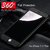 with tempered glass for iphone 7 iphone 7 plus case vpower luxury 360 protection matte and smooth cases cover for iphone 7 plus