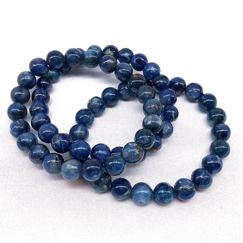 8 мм 10 натуральный кианитовый камень женский мужской браслет 18 5 19 см 100% цвет без