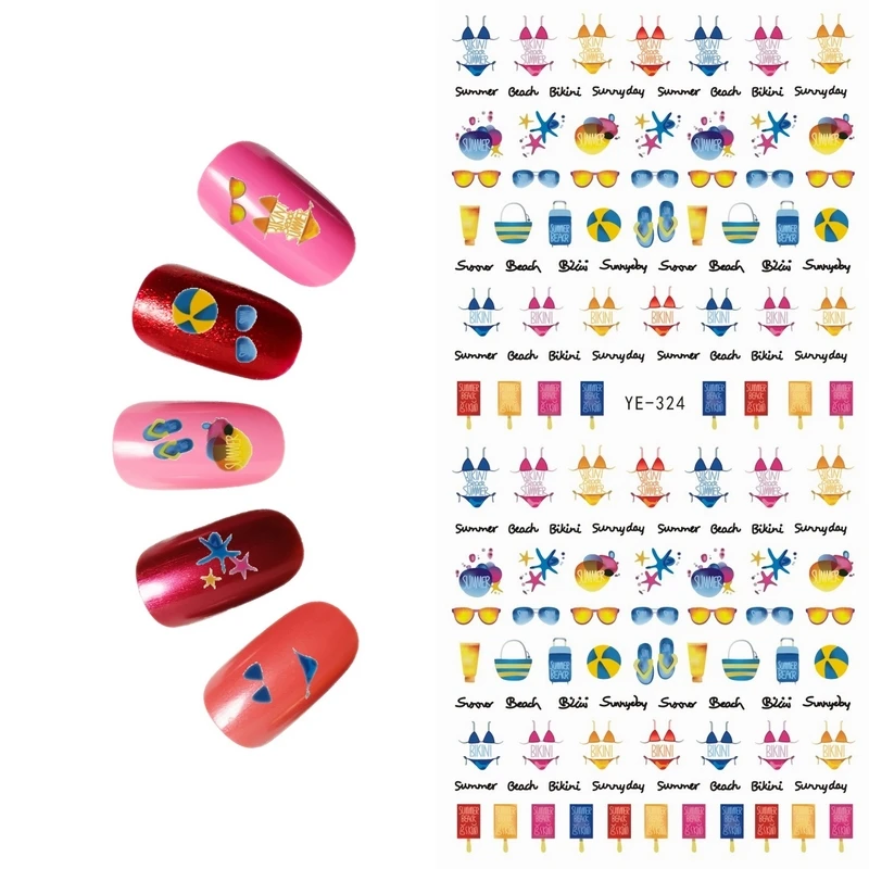 3 упак./лот водная переводная наклейка для дизайна ногтей Наклейка морской