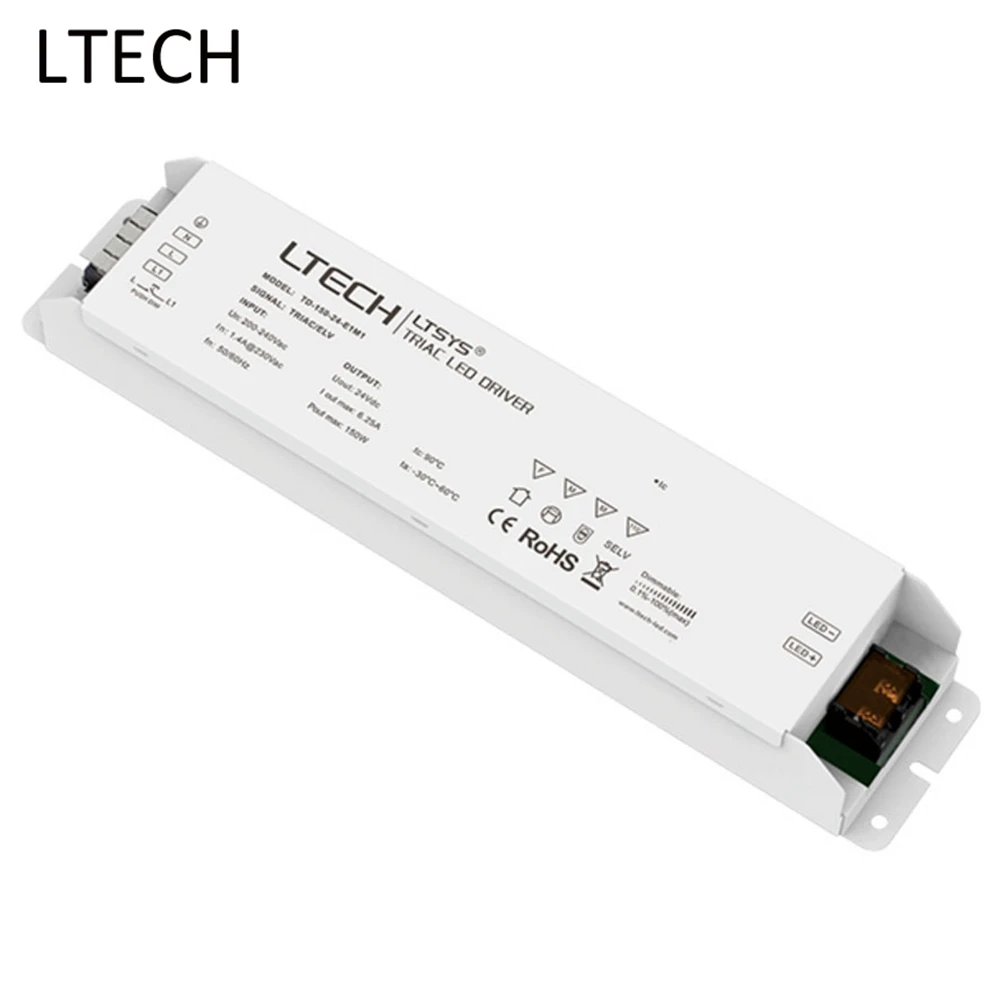 LTECH DC24V 6.25A 150 Вт Выходная константа Напряжение Led симисторный регулируемый привод