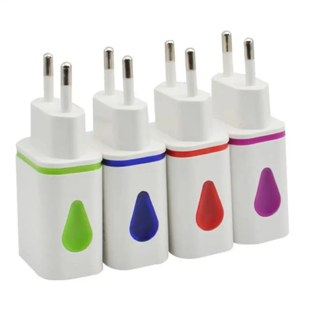 EPULA модный светодиодный USB 2 порта настенный домашний дорожный AC мобильный