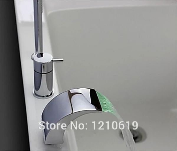 Смеситель для ванной с водопадом светодиодный 3 шт.|deck mounted|bathroom waterfallmixer tap |