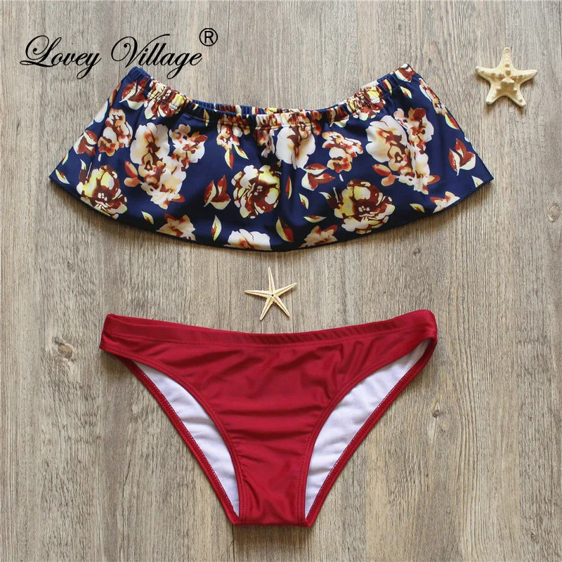 Цветочные низкой талией купальник 2017 Сексуальная Трусики бикини Для женщин