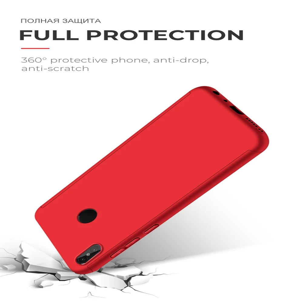 Full Protect Phone Case For Xiaomi Redmi Note 7 6 Pro Tempered Film Cover 4X 5A 5 6A Coverage PC Capa |