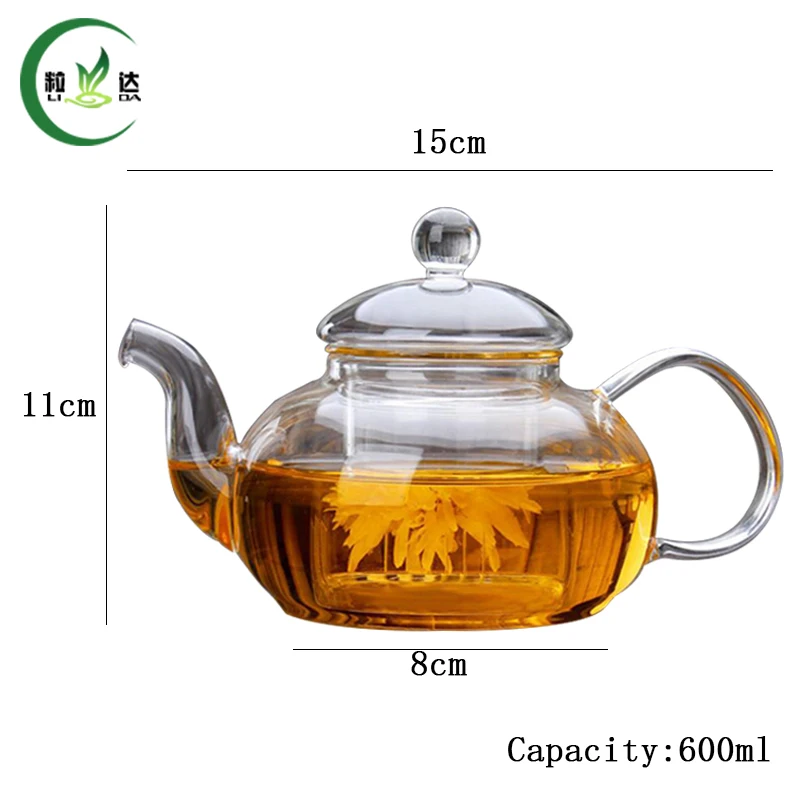 600 мл высокое качество стеклянный чайник с фильтром для заварки зеленый чай 2 шт.