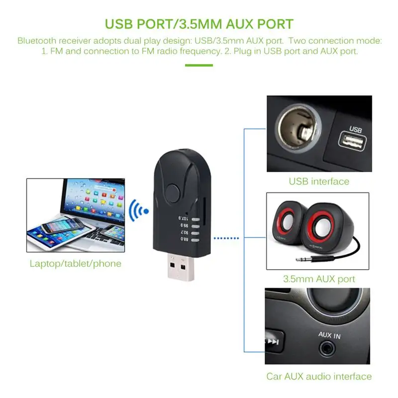 Bluetooth V4.1+ EDR Hands-free автомобильный комплект USB автомобильный bluetooth-приемник автомобильный стерео fm-радио поддержка навигации вещания