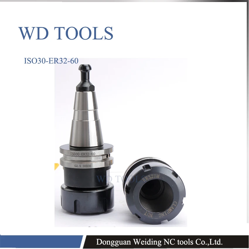 

free shipping ISO30 ER32-60L Balance Collet Chuck G2.5 30000RPM CNC Tool Holder Stainless Steel With Pull Stud Milling Lathe