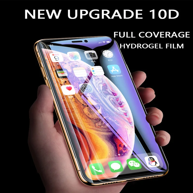 10D полное покрытие мягкая Гидрогелевая пленка для iphone 6 6S 7 8 Plus X защитная экрана XR