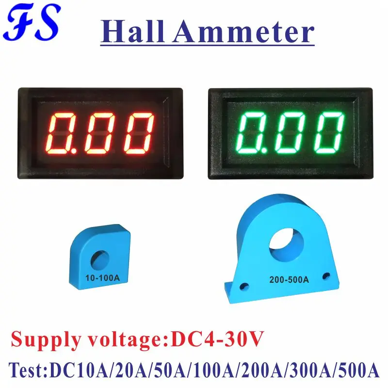 YB28C зал амперметр DC 10A 20A 50A 100A 200A 300A 500A светодиодный цифровой амперметр DC измеритель тока Amp Панель поставка-счетчик DC 4-30 в