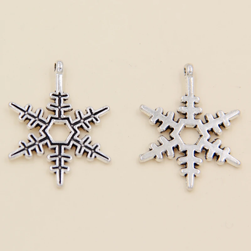 

Wholesale 45pcs Tibetan Silver Snowflake Charms Pendants 17x23mm
