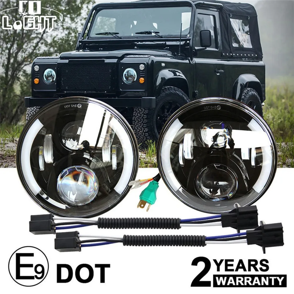 Со светом 7 дюймовый автомобильный светодиодный фары 80 W 12 V привет/низкая авто с