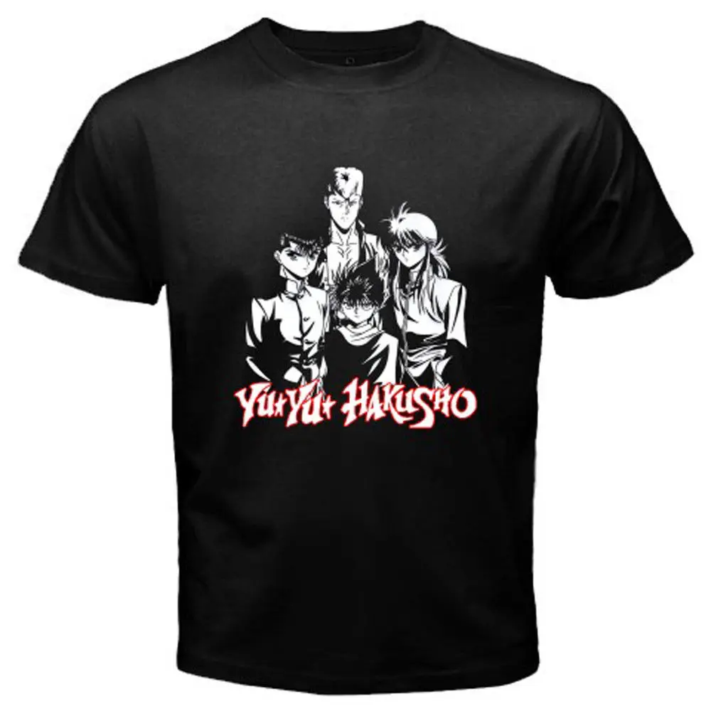 Новая YU HAKUSHO * Yusuke Ретро Аниме Манга Мужская черная футболка Размер S до 2XL модные