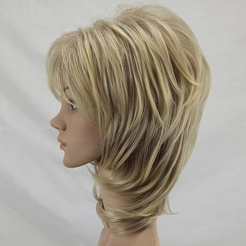 HAIRJOY, женский парик, слоистые кудрявые волосы, средняя длина, синтетические натуральные парики, высокотемпературное волокно, доступно 5 цветов