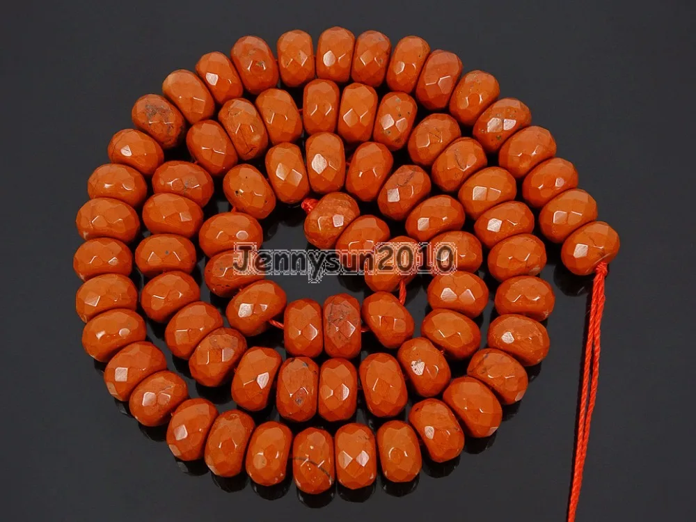 

Натуральные красные драгоценные камни Ja-sper, 5 мм x 8 мм, граненые, Рондель, свободные бусины 15 дюймов, дизайн ювелирных изделий, 5 нитей/упаковка