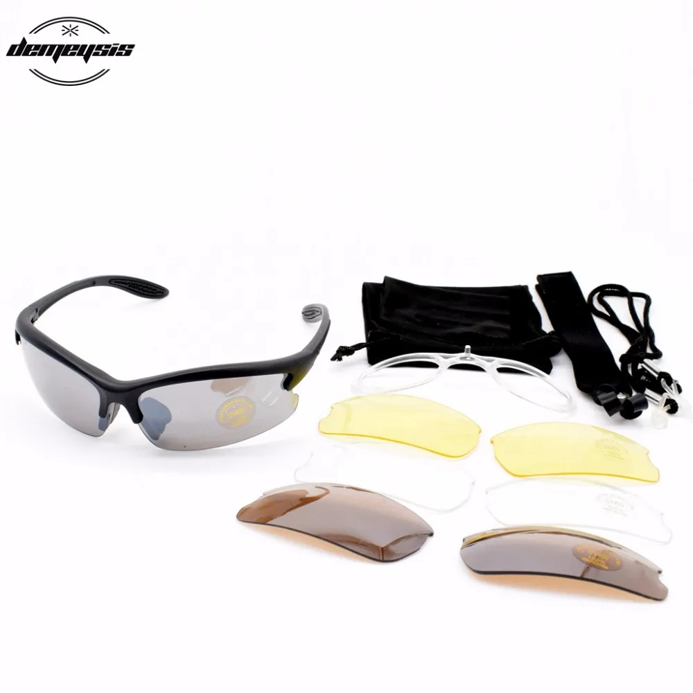 Sport Shooting glasses 4Lenses Sunglasses Military Tactical Goggles UV400 Protector Shooting Glasses Durable Goggle