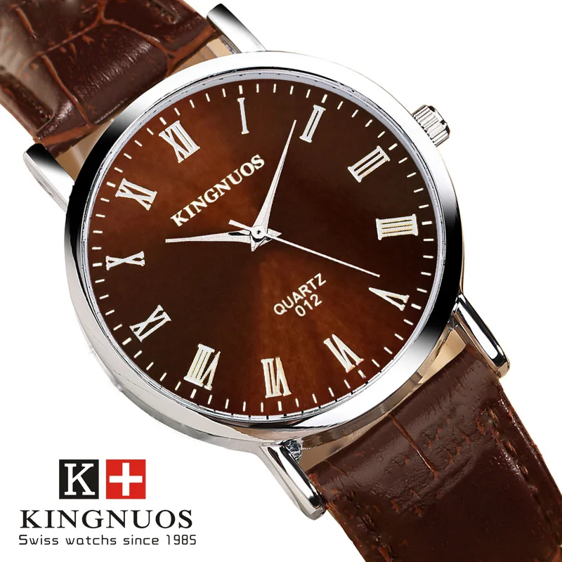 Часы наручные мужские с кожаным ремешком брендовые Роскошные деловые