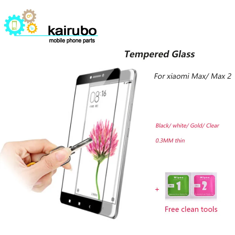 Закаленное стекло 2.5D премиум класса с полным покрытием для Xiaomi Mi Max/Mi Max 2 защитная