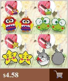 BC01 DIY Craft Stich Bead Cross Stitch Key Chain Accessories Stamped Needlework Embroidery Crafts Printed Cross-Stitching Kit
