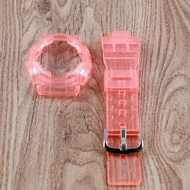 Pink Женские часы с аксессуарами для Casio baby-g серии прозрачный ремешок BA-111 110 112 120 Смола ремешок серии - Цвет ремешка: Pink