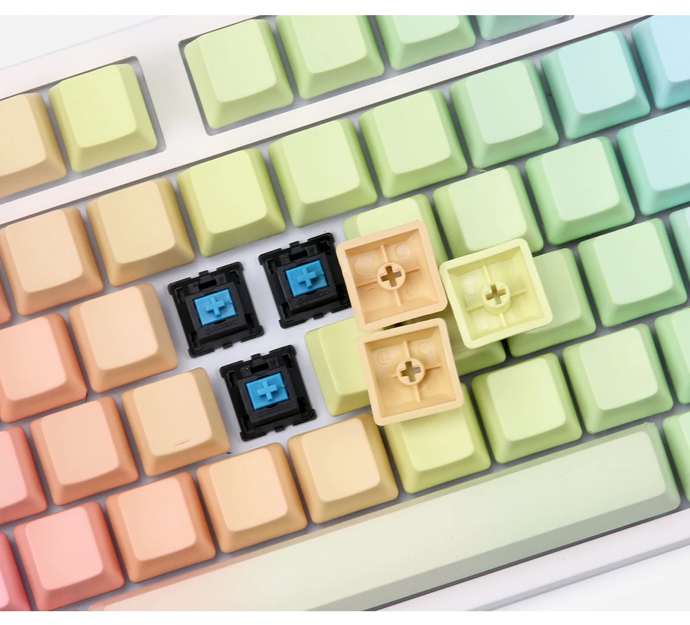 Пустые pbt колпачки для ключей толстые pbt колпачки 1976 oem профиль радужные колпачки для ключей распространяется для wried Механическая игровая клавиатура filco ducky