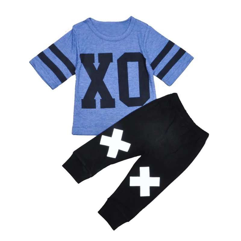 Новинка 2017 летний стильный комплект одежды для маленьких девочек футболка с