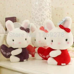 Blue and white doll sitting heart bunny party necessary.42cm | Игрушки и хобби