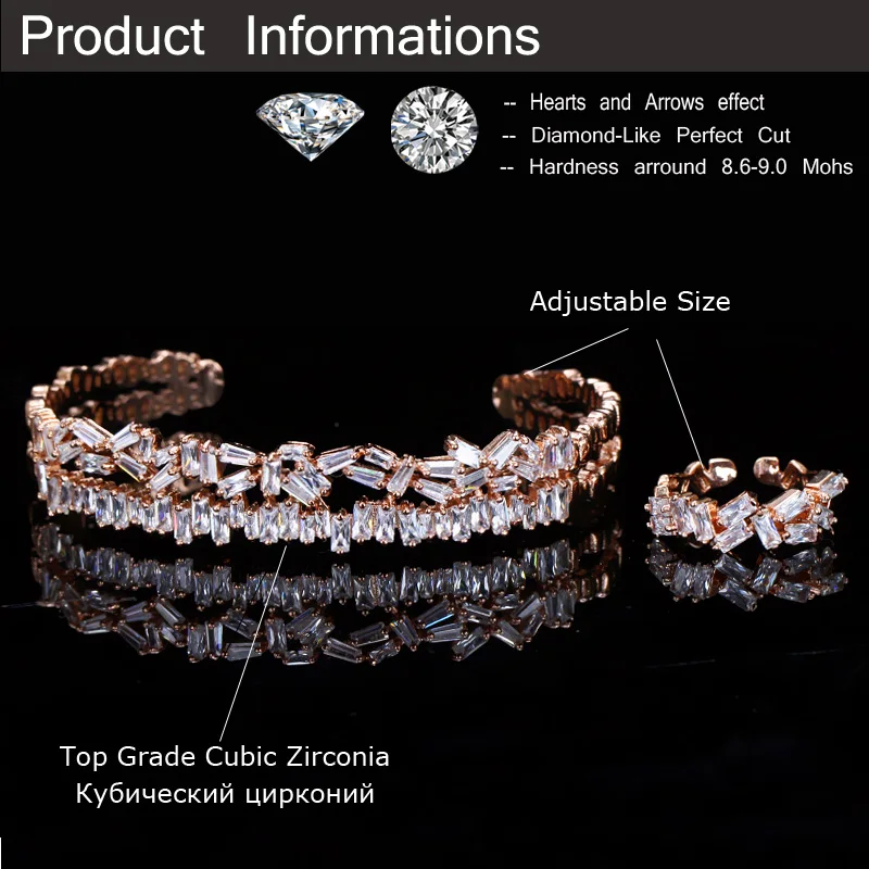 Женский вечерние из браслета кольца и регулируемого размера|set for women|bracelet ring setrose