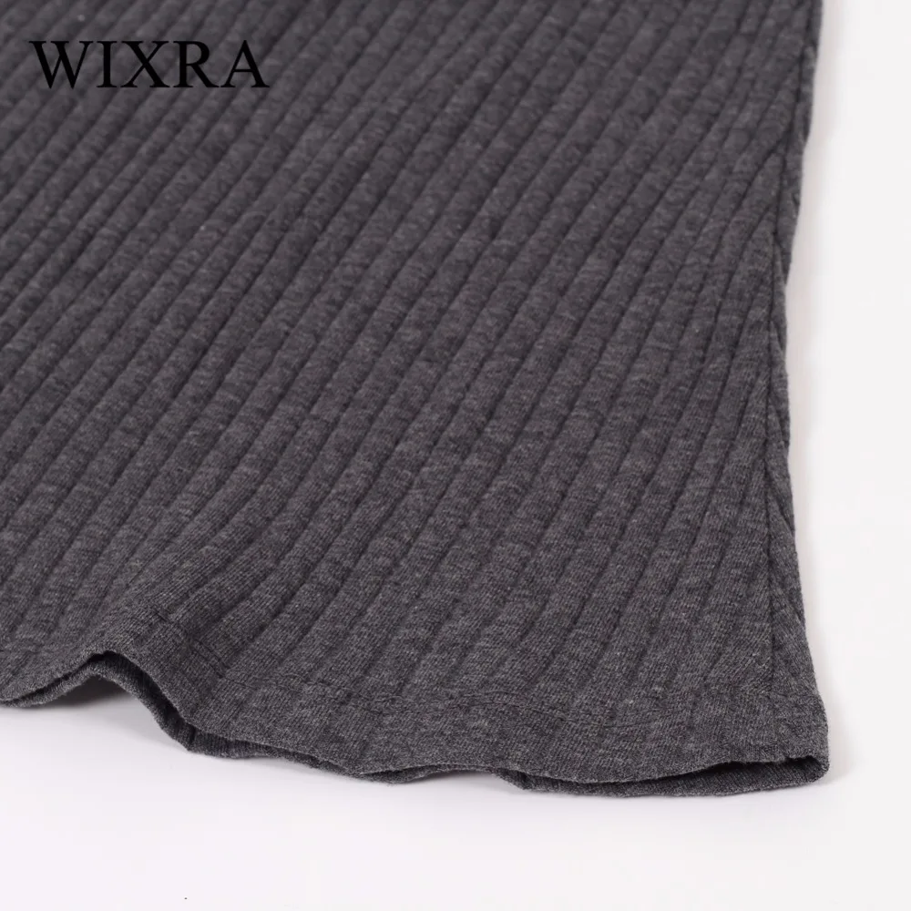 WIXRA базовое платье с высоким воротом весна 2018 новое женское длинным рукавом А