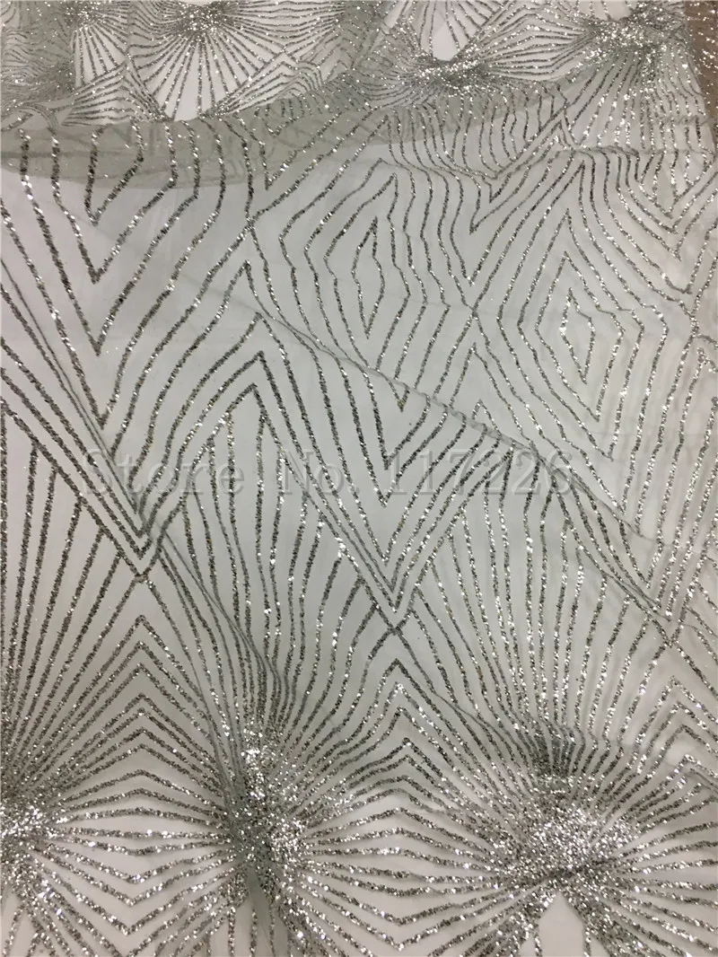 top sale JRB-81907 African tulle glued glitter with silver French lace fabric | Дом и сад