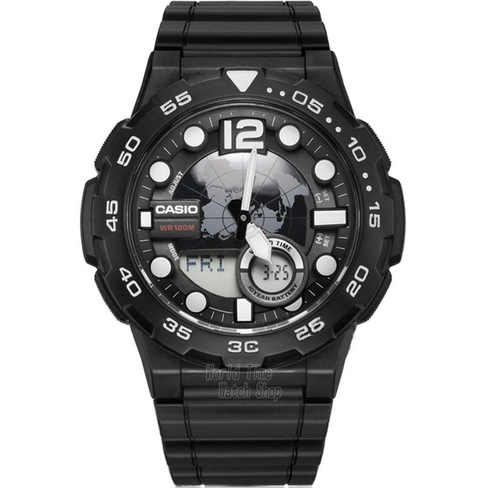 AEQ100W1A-1 Casio часы GShock Лучшие продажи взрыва часы мужчины установить лучший бренд класса люкс LED военный цифровые часы спортивные 100м Водонепроницаемые кварцевые мужские часы relogio masculino reloj hombre erkek kol saati - Цвет: AEQ100W1A-1