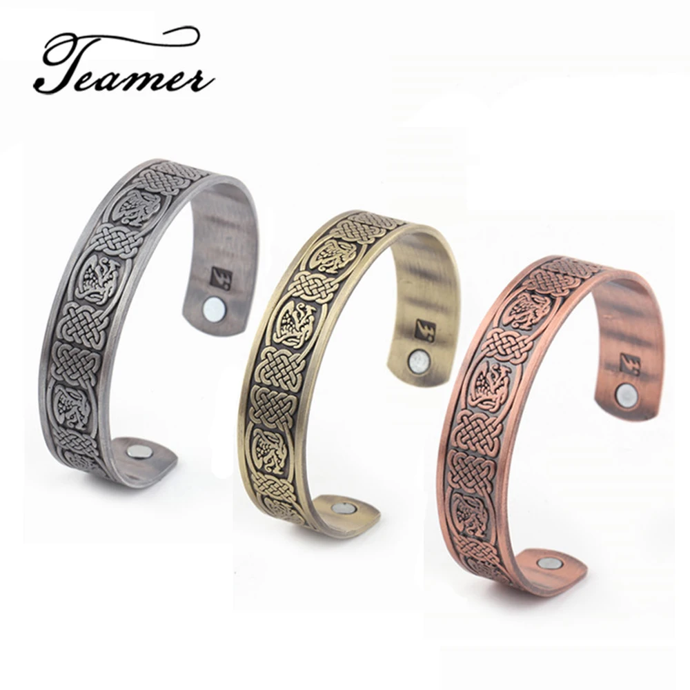 Магнитный наручный браслет Teamer Therapy для мужчин металлический с гравировкой в