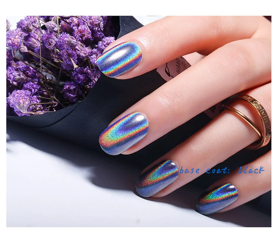 Holographic Laser Powder Rainbow Nail Art Chameleon Glitter Chrome Pigment Manicure Gel Polish Dust | Красота и здоровье