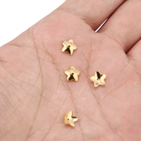 50pcslot gold plated stainless steel flower bread caps diy jewelry making findings 7mm