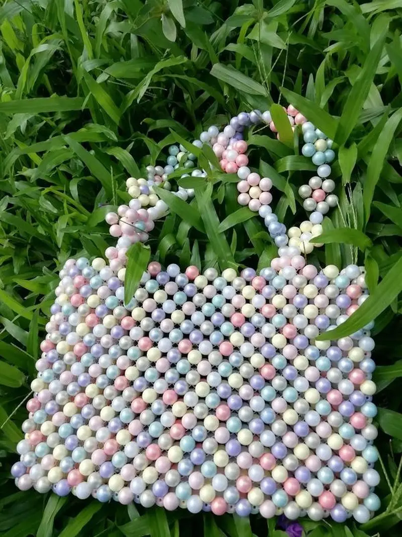 Женская тканая сумка с цветами оригинальная жемчужная 2019|Клатчи| |